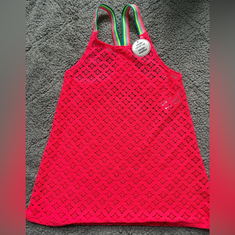 George Neon Pink Crochet Swim Cover-Up